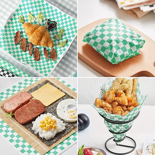 Miniatura 5 de GeeRic Hojas de papel encerado de 12 x 12 pulgadas, 100 forros para cestas de alimentos para sándwiches, hamburguesas, hojas de papel encerado a