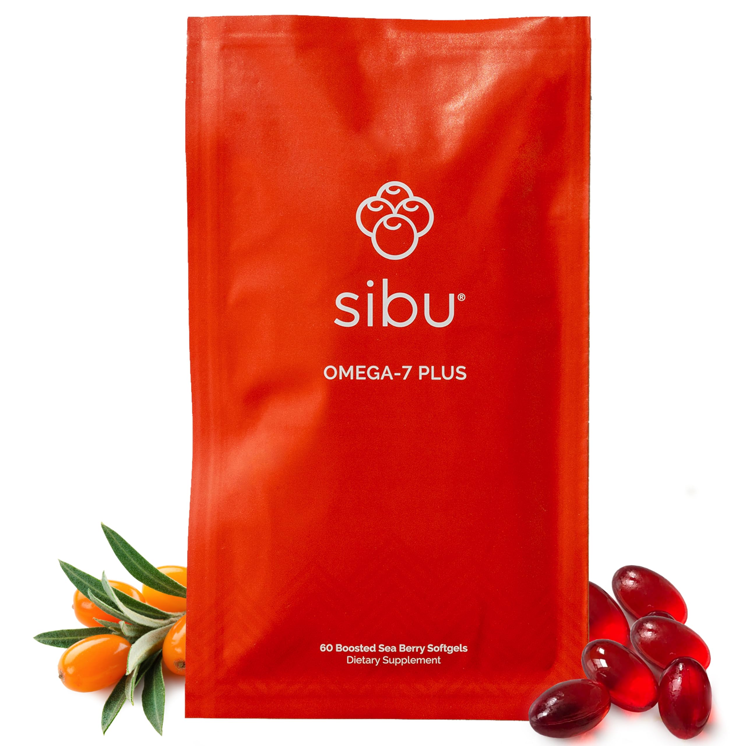 sibu Sea Buckthorn Omega-7 Plus Softgels (30 Day Refill) – Blend of Sea Buckthorn Oil and Plant-Based Vitamin D3 & Omega-3 DHA