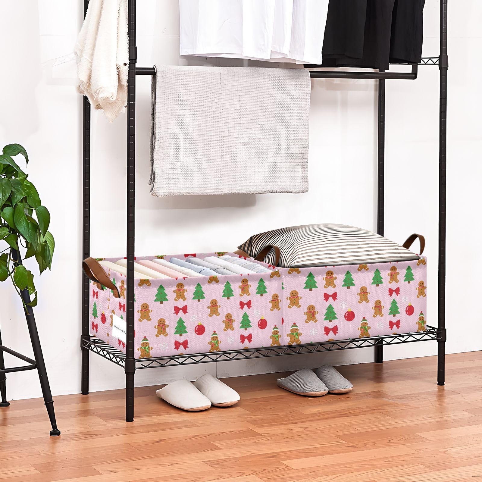 FRODOTGV Contenedor de poliéster resistente al agua para organización del hogar, árbol de Navidad, pan de jengibre, talla S
