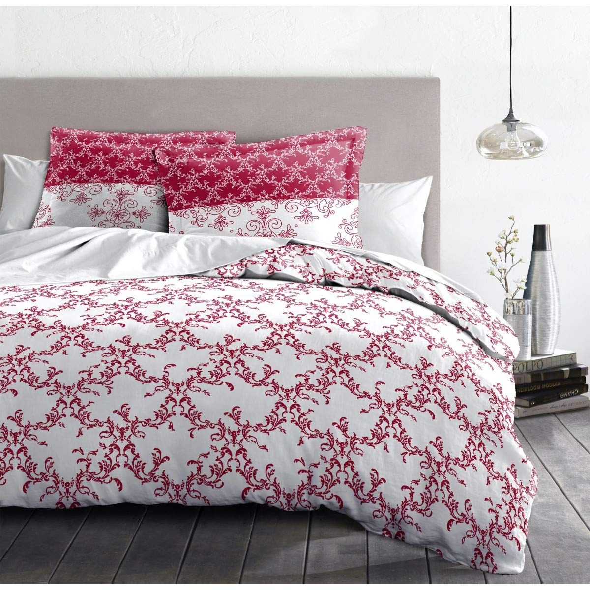 Parure De Couette HOME LINGE PASSION Tempete Florale - 3 Pcs - 220 X 240 100 Coton 57 Fils Bleu 86194352