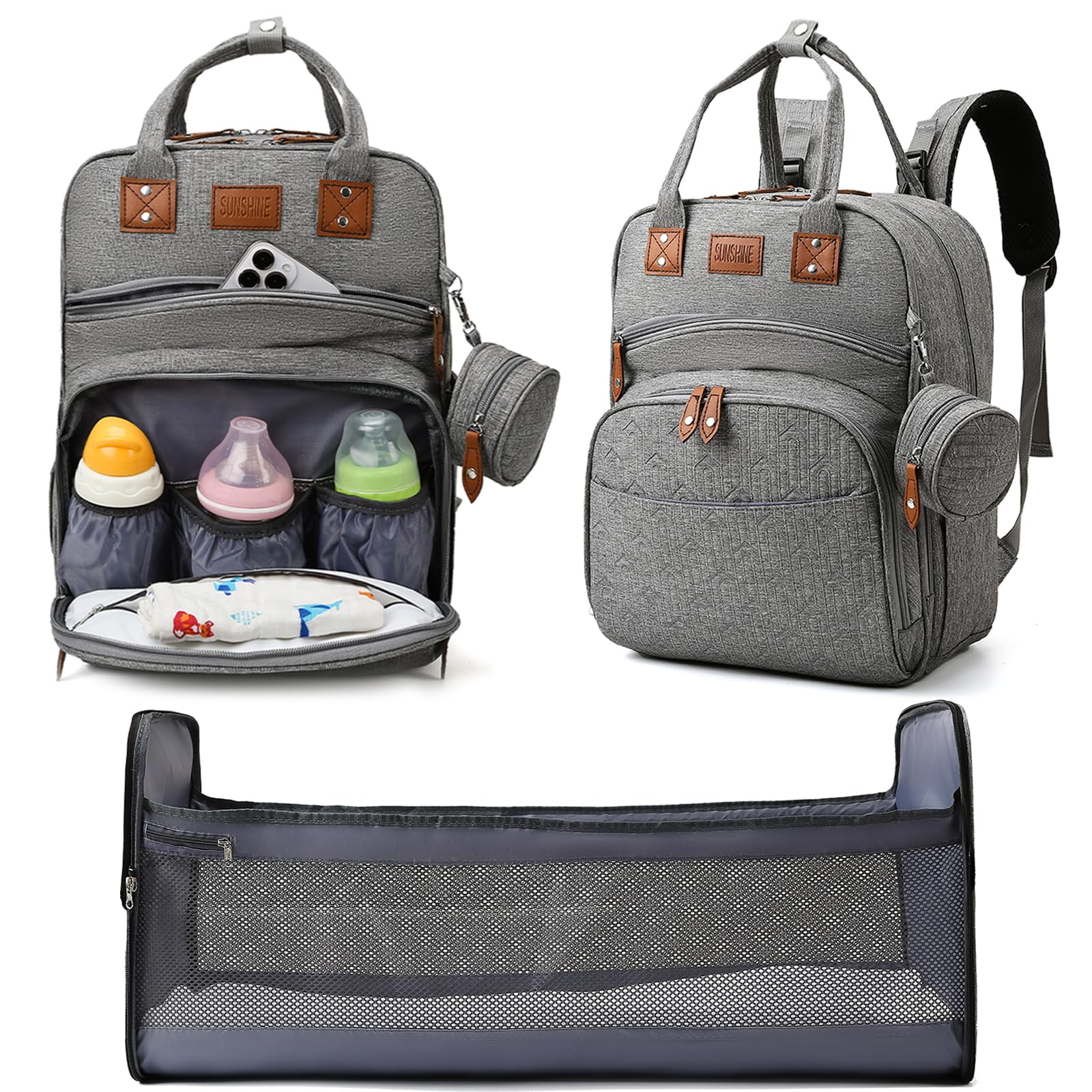 Heegel Baby Diaper Bag Backpack with Changing Station, best baby registry shower gifts, Baby Diaper Bags for Men and Women，Essential Gifts for New