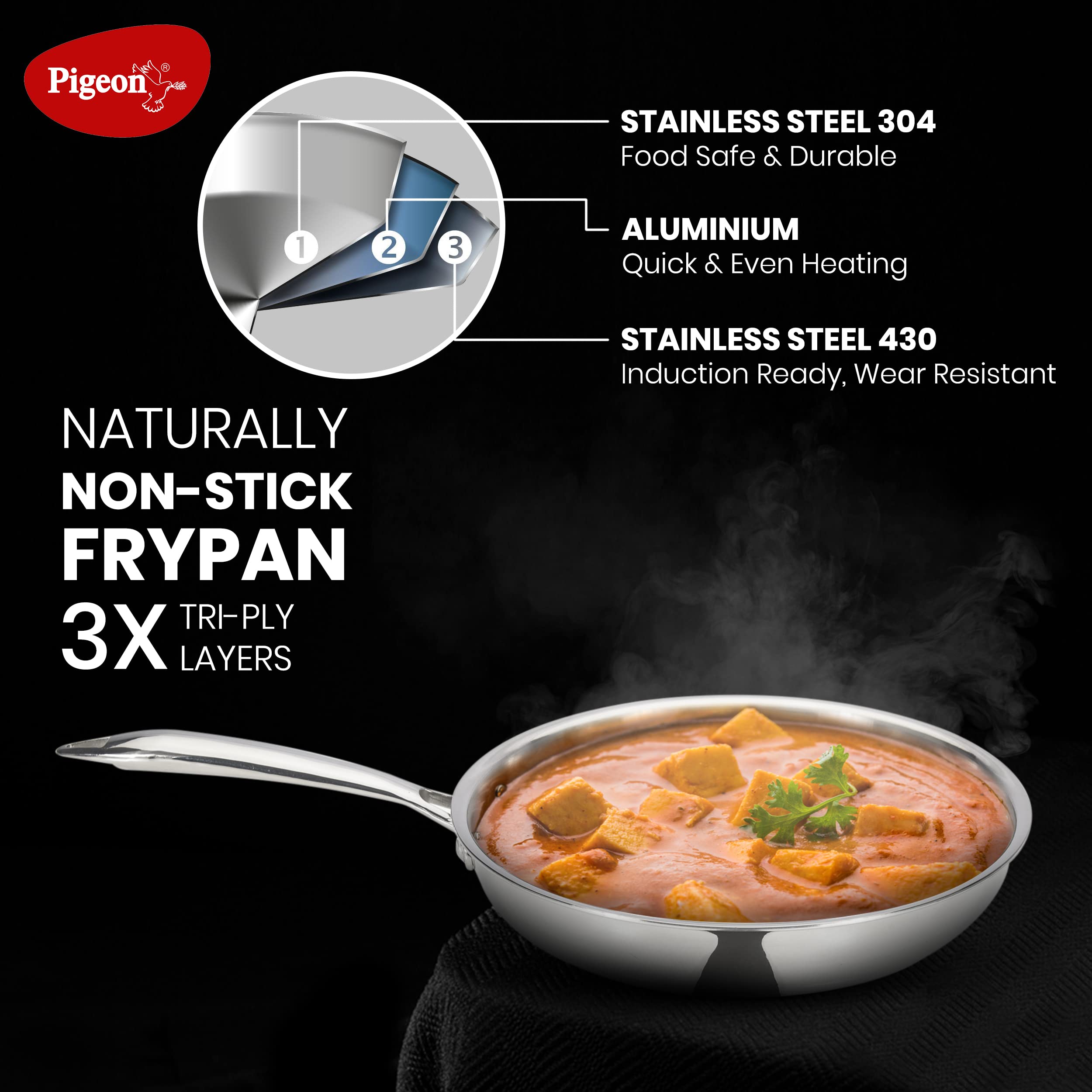 Pigeon Elite Stainless Steel Fry Pan -2