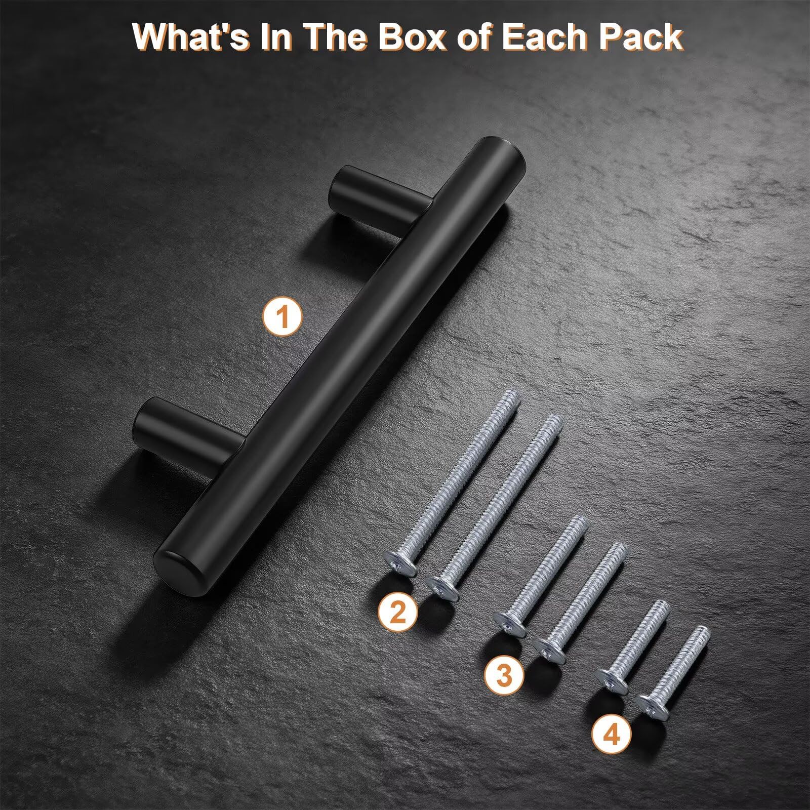 Probrico Black Cabinet Handles & Pulls 3" Hole Centers Round 30 Pack — Amazon image 2