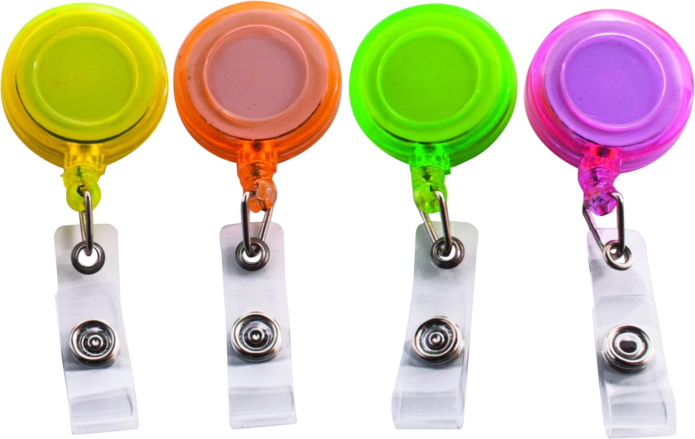 Advantus E-Z Grader Translucent Retractable ID Card Reel with Belt Clip, Assorted Neon Colors, Pack of 20 (91161)