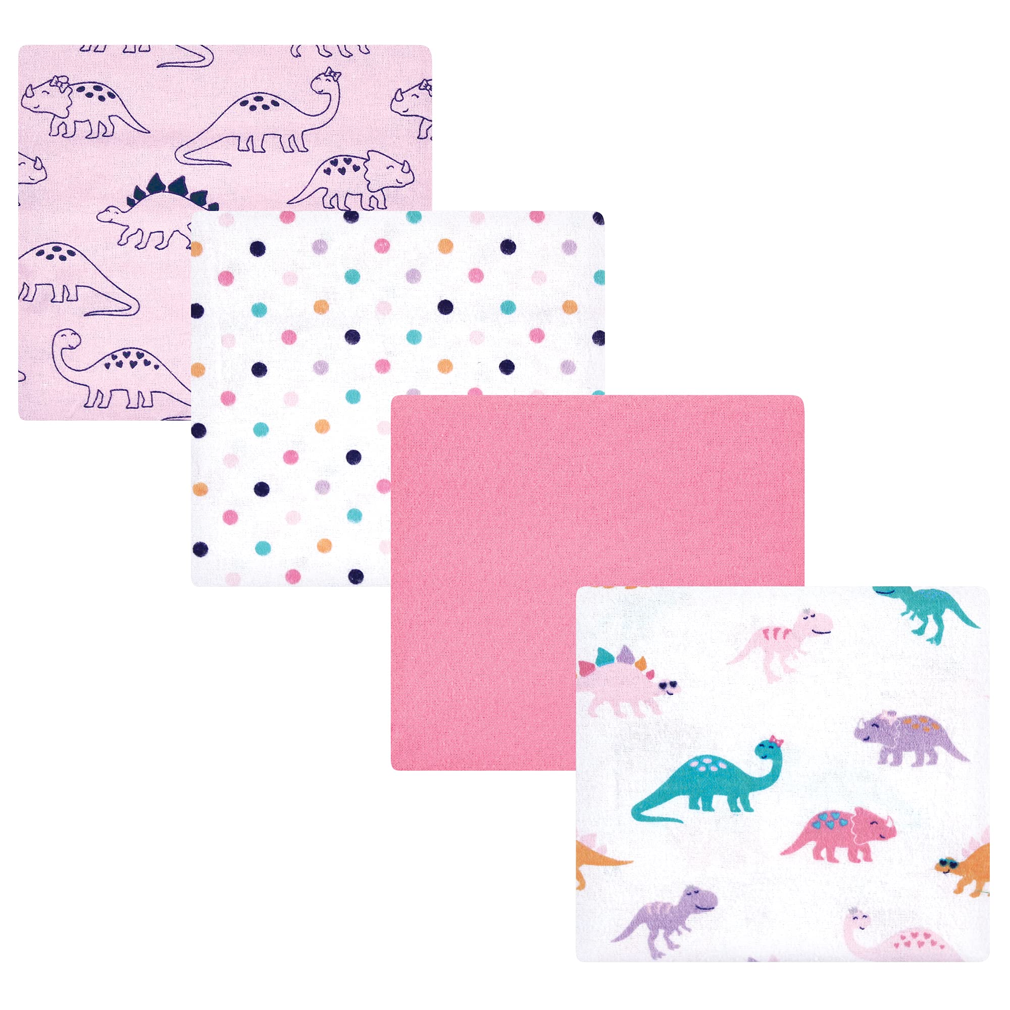 Hudson Baby Unisex Baby Cotton Flannel Receiving Blankets, CuteASaurus, One Size