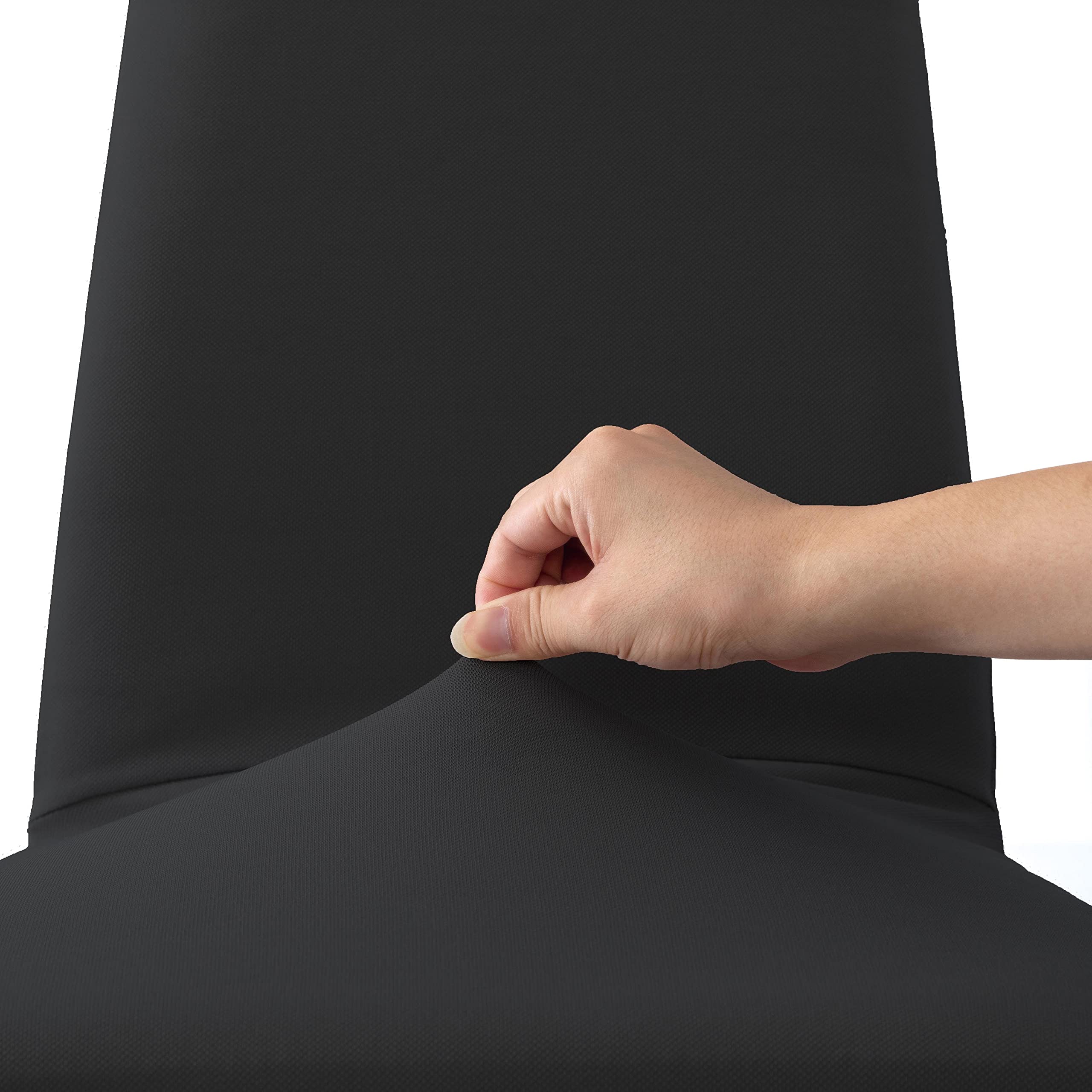 Coprisedie con Schienale 4 Pezzi Elasticizzati, Impermeabili, Misura Universale, Coprisedia Soggiorno Cucina Moderna Lavabile Estraibile - Nero