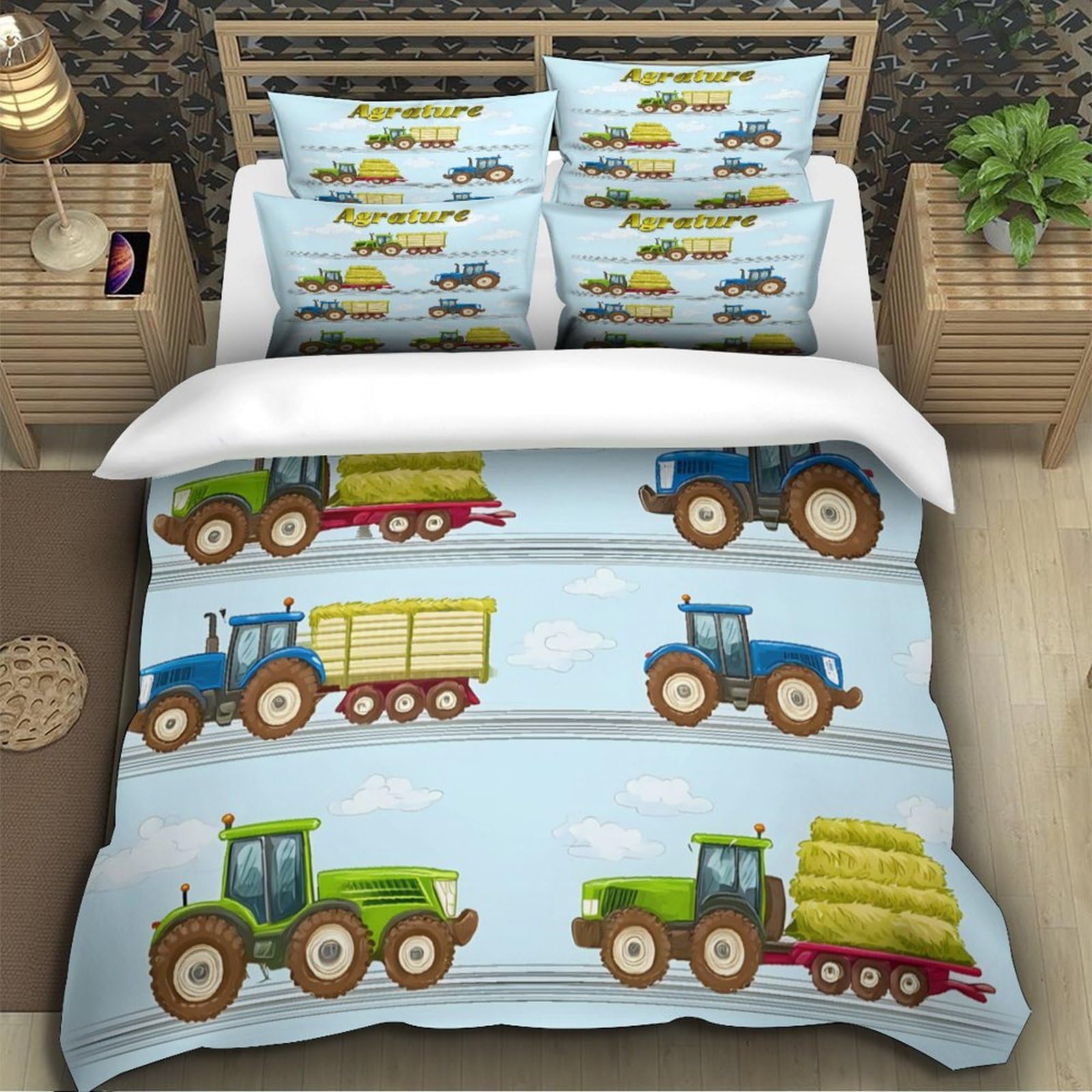 Traktor Bettwäsche Kinder 3D Mikrofaser Geschenk Dekor