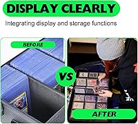 Vista 5 de Carpeta semirrígida para tarjetero, 1 carpeta para tarjeteros semirrígidos, álbum semirrígido para 360 tarjetas (modelo A, verde brillante)