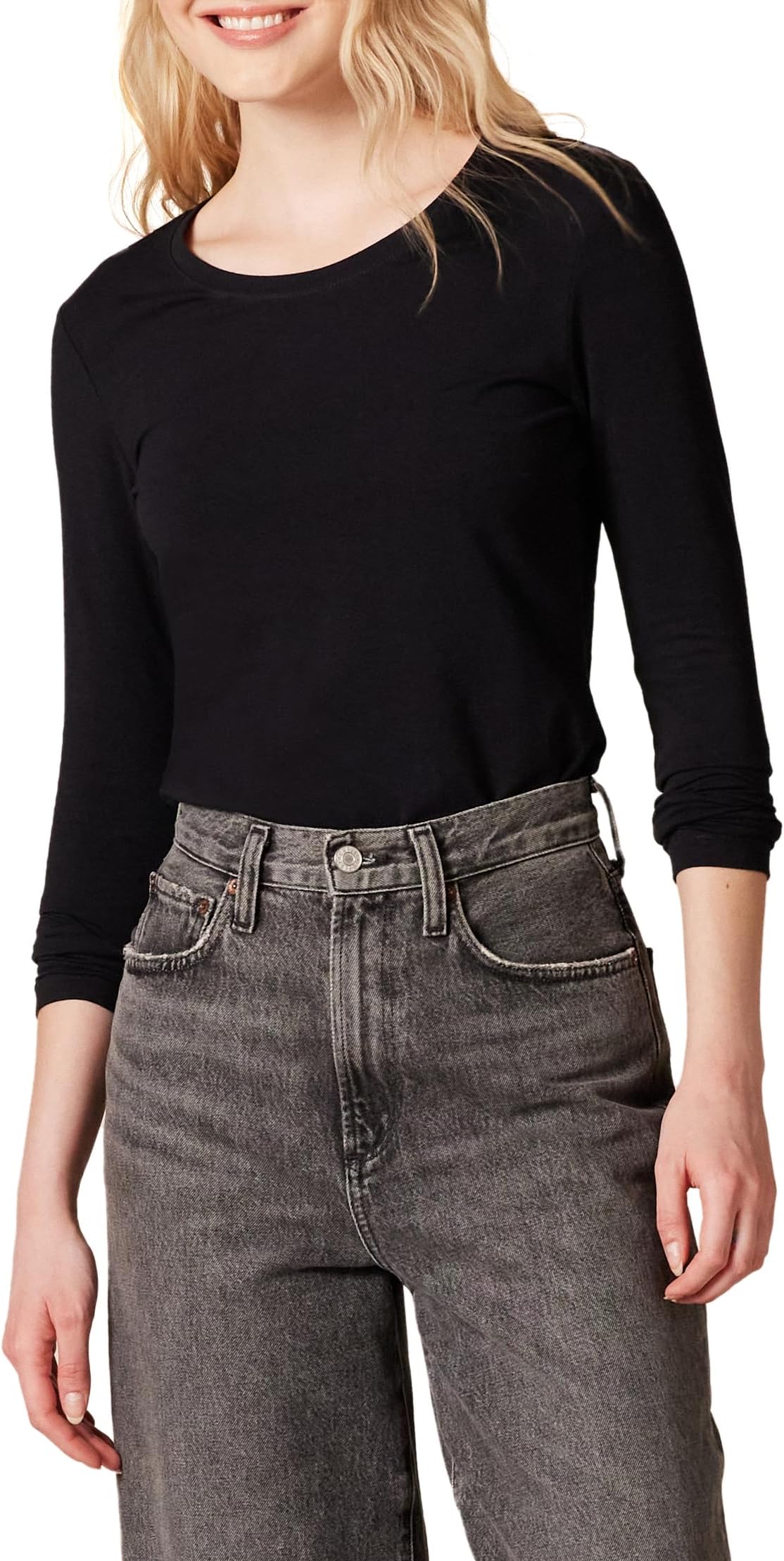 Women's Regular-Fit Long-Sleeve Crewneck T-Shirt (Available in Plus Size)