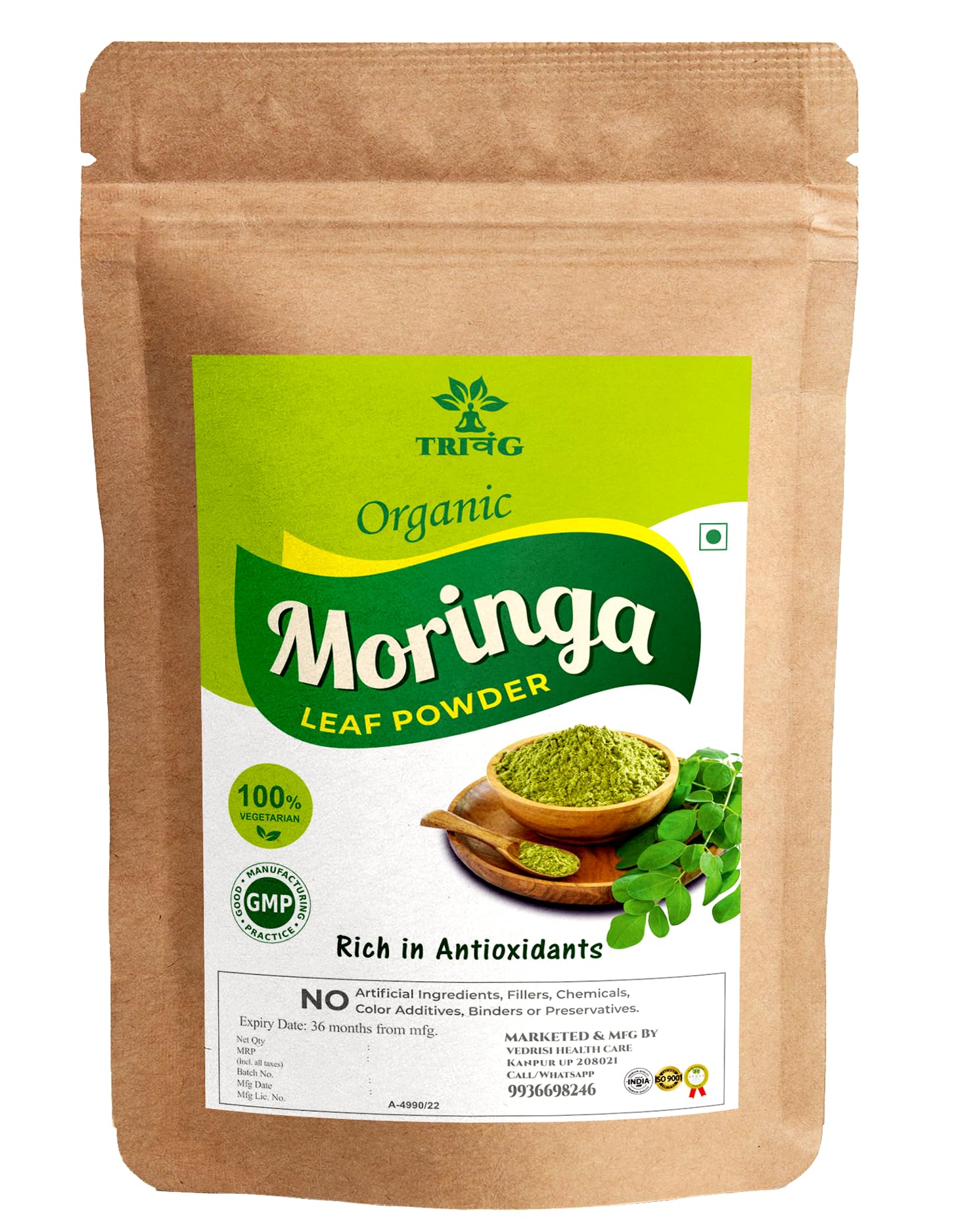 Trivang 100% Organic Moringa Powder 100 Gm | Immunity Booster | Drumstick Leaf Powder | Natural Multi-vitamin | Anti-Oxidant | Good for Hair & Skin | Protein Rich (B0C7X5BH1V) Amazon Price History, Amazon Price Tracker