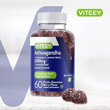 Viteey Ashwagandha Gummies with Ginseng & Lemon Balm