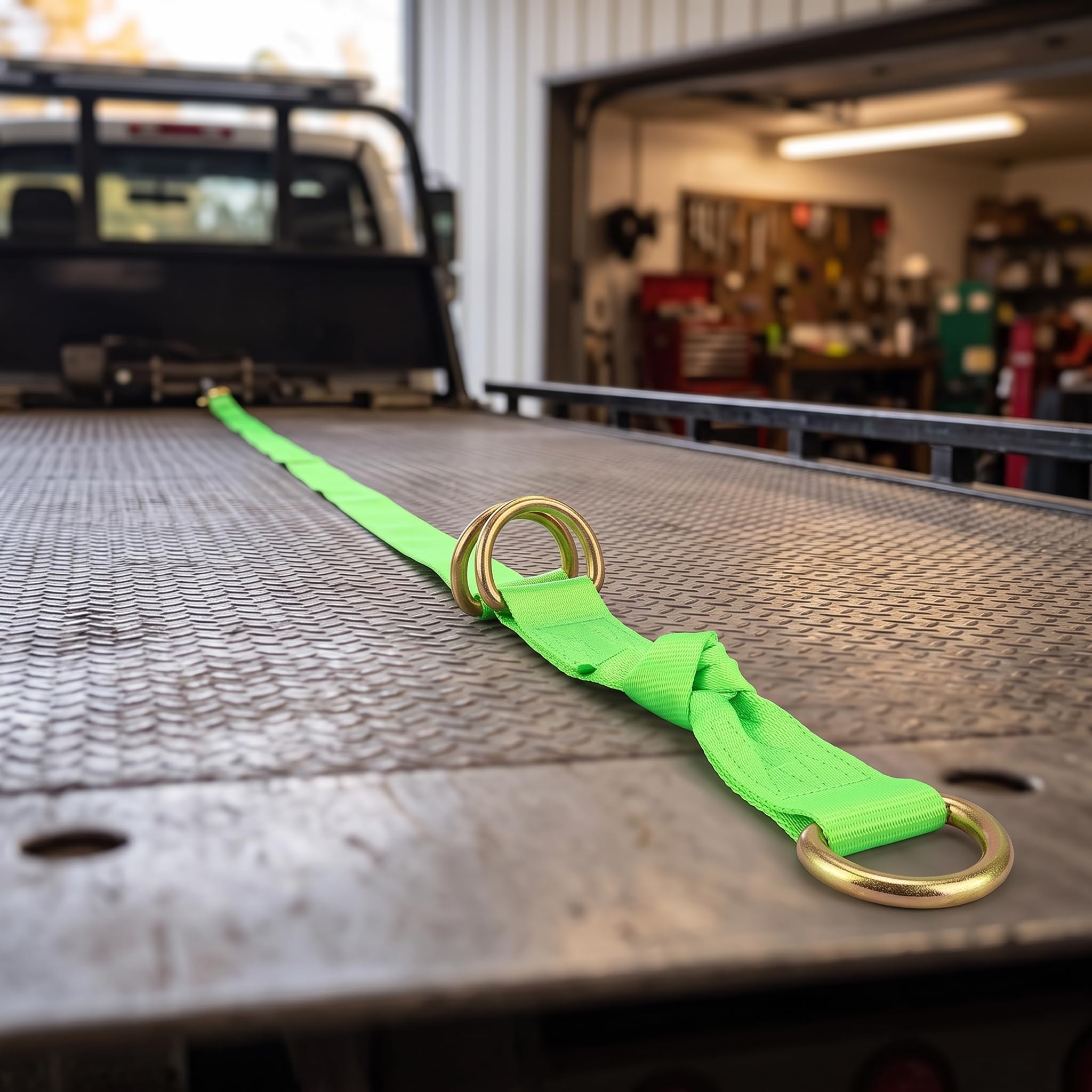 JOIKIT Confezione da 6 cinghie da traino con anello a D per sollevamento ruote, demolitori, rollback, camion di traino, verde