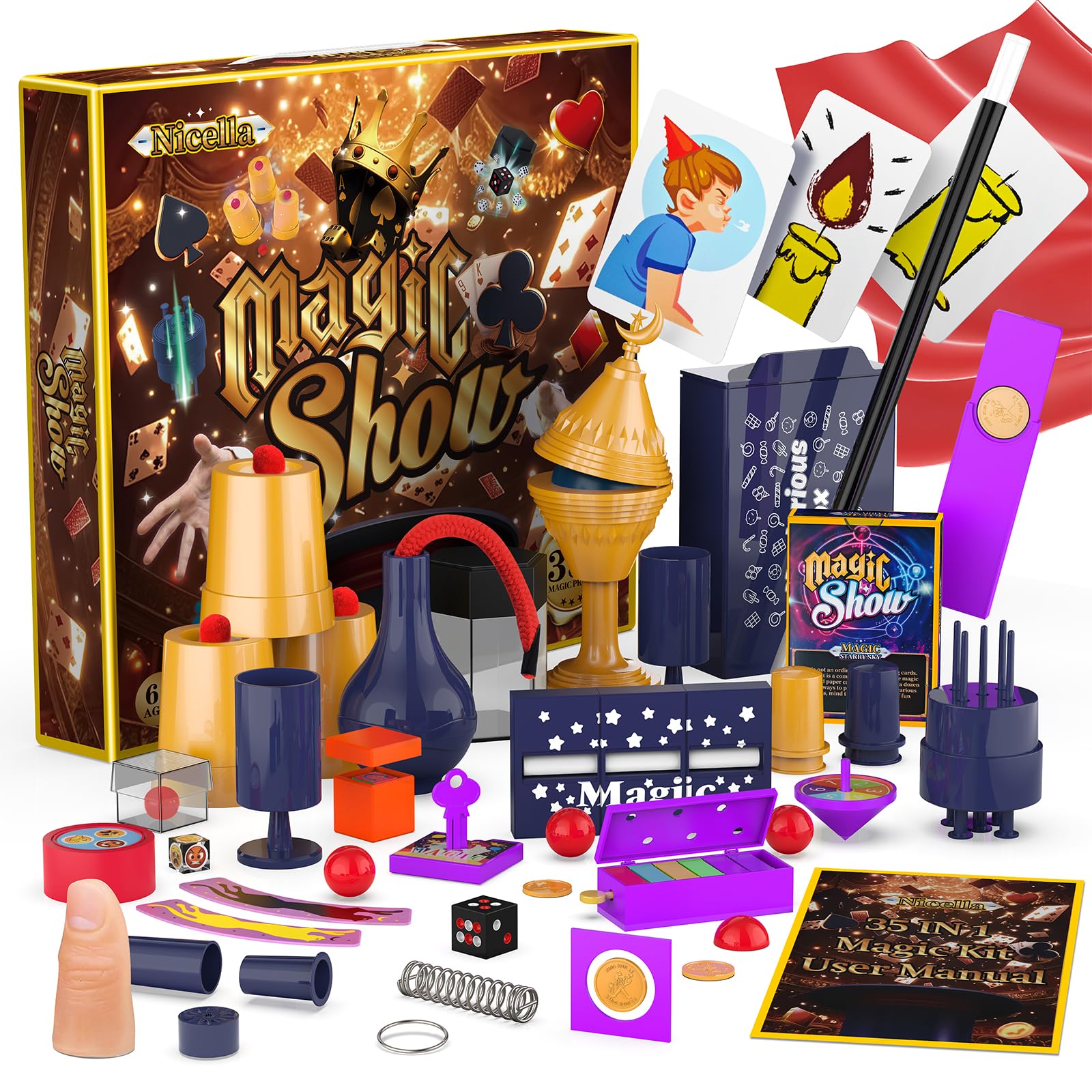 Amazon.com: Nicella Magic Kit - 300+ Magic Tricks for Kids Age 6-8