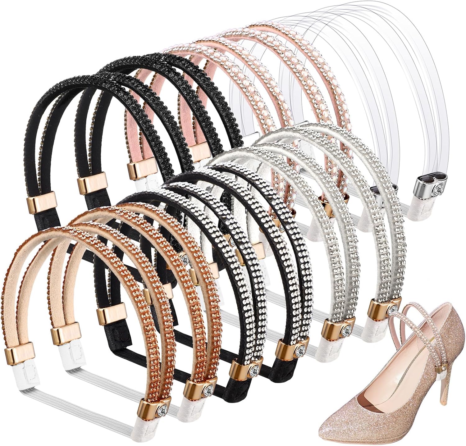 Cozypower 6 Pairs Elastic Shoe Straps for Heels