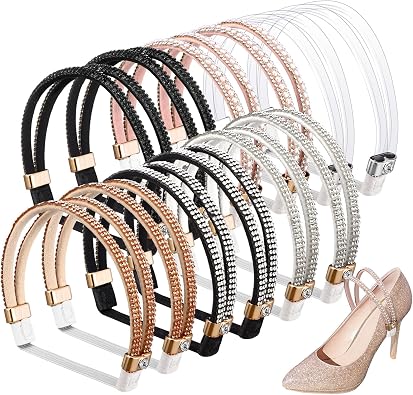 Cozypower 6 Pairs Elastic High Heels Shoe Straps Detachable Shoe Belt for Anti-loose Straps for High Heels Sandals Slippers