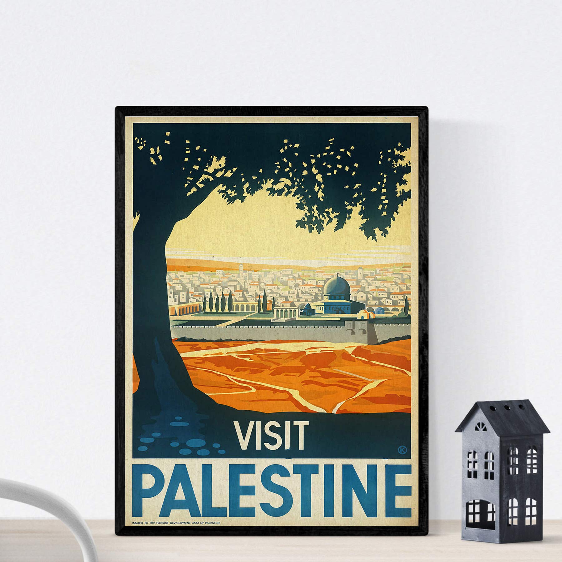 Nacnic Vintage Poster Vintage poster advertising. Palestine-Israel trip. A3 size