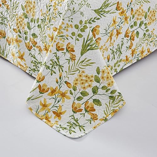 Miniatura 6 de Ycosy Juego de edredón floral morado, tamaño matrimonialqueen, reversible, colcha de campo ligera, juego de ropa de cama con estampado de tulipanes