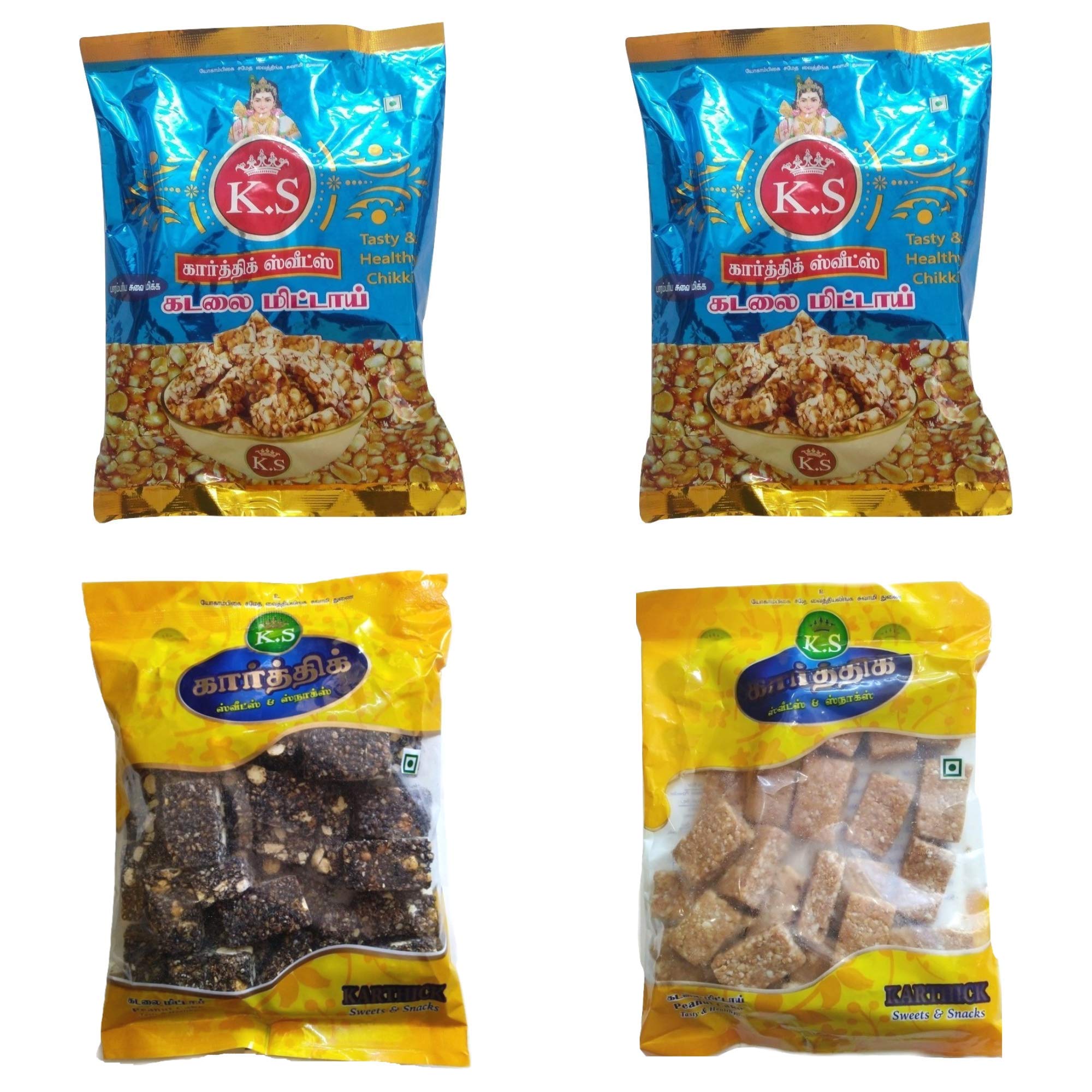 KS Karthik Kovilpatti Kadalai Mittai-Burfi-250Gm X 2-Crushed Groundnut Chikki 200Gm X 1-Sesame Chikki Candy 200Gm X 1(900 Gm) (B08DG1VSN8) Amazon Price History, Amazon Price Tracker