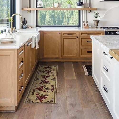 Miniatura 3 de Ottomanson Siesta Kitchen Collection - Alfombra antideslizante de goma con diseño de chef de 2 x 5 pies, 20 x 59 pulgadas, color beige chef