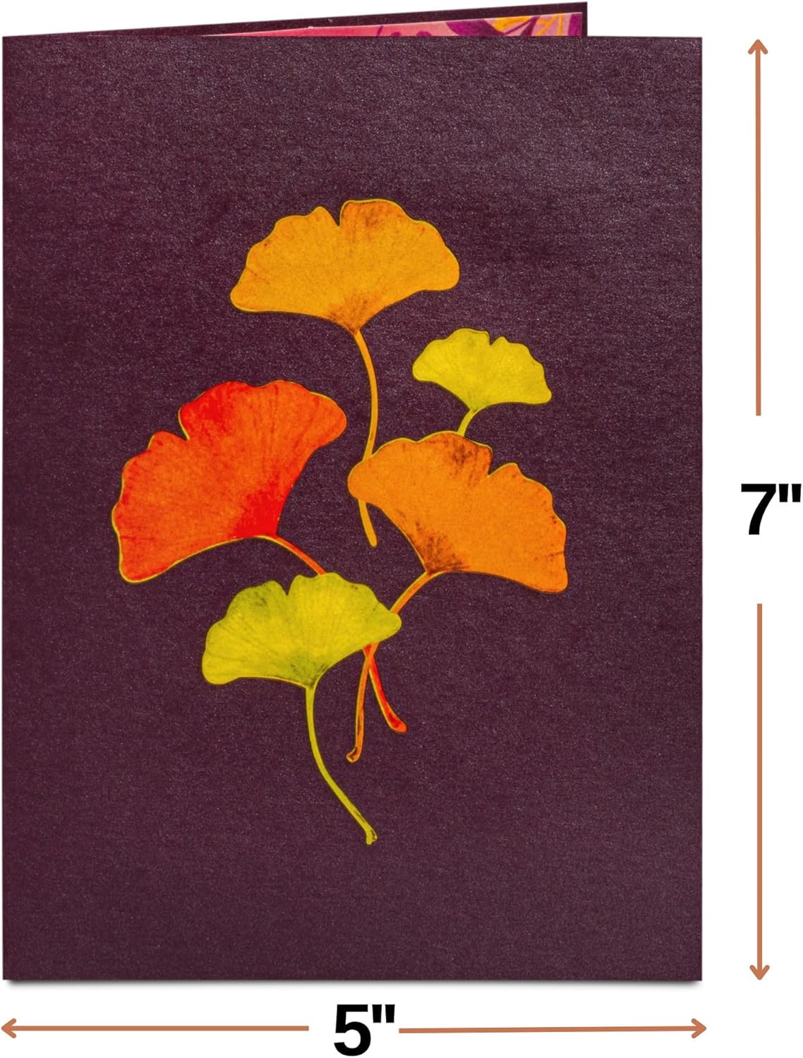 Paper Love Fall Pop Up Card, 3D Ginko Tree, For All Occasions, Birthday, Thanksgiving, Thinking of You, Sympathy or Just Because - 5" x 7" Cover - Includes Envelope and Removable Note Tag - Image 2