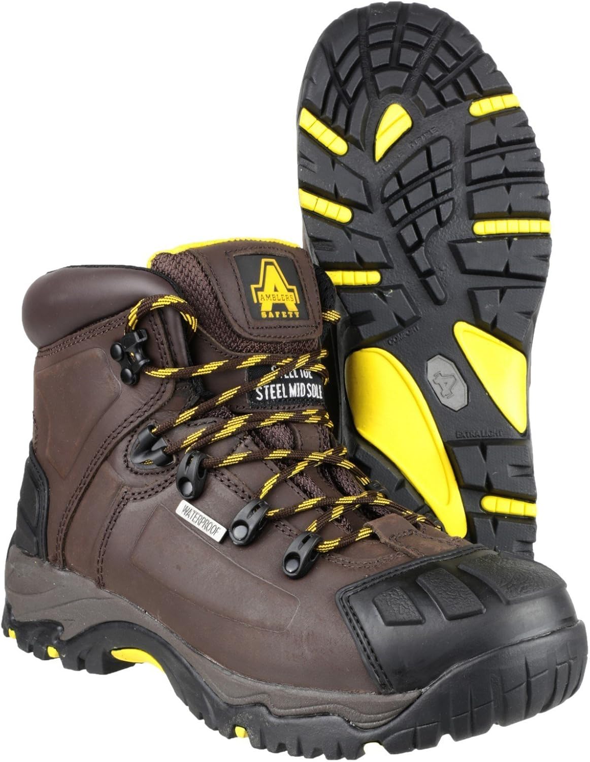 Amblers Safety Mens Mens FS39 Leather Waterproof Safety Boots Brown Brown Leather UK Size 12 (EU 47, US 13)
