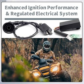5 Pack Ignition Coil Kit Replacement for Polaris Sportsman 90 2001-2007 with Voltage Regulator Rectifier Starter Relay Solenoid and Spark Plug Replace 0451018 0452187 0452061 0450553 0450555