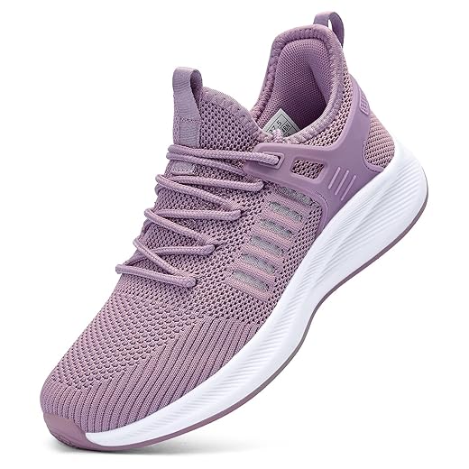 Akk Tênis feminino atlético para caminhada, corrida, treino, leve, respirável, sem cadarço, para uso interno e externo, academia, viagens, trabalho