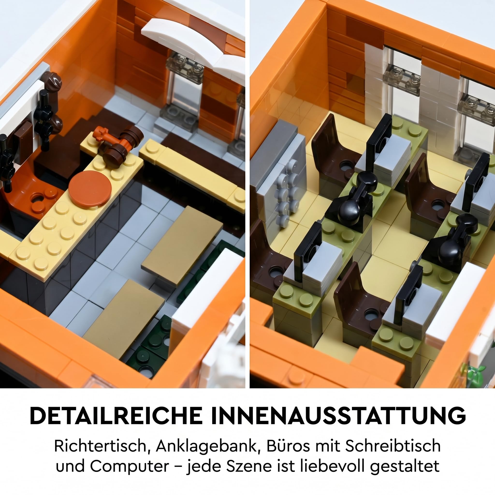 Future Uhrturm Klemmbausteine Haus mit Flugauto | 4269 Teile Hill Valley Court Modular Building,Film City Architecture Set für Erwachsene Frauen Männer kompatibel mit Barweer