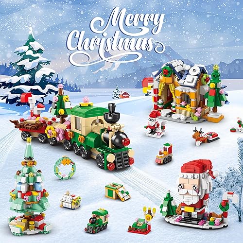 Miniatura 7 de Calendario de Adviento de Navidad 2023, juguete de construcción para niños, juego de bloques de construcción de cuenta regresiva de Navidad, idea de