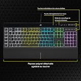 Corsair K55 RGB PRO Wired Membrane Gaming Keyboard (Dynamic RGB Backlight, 6 Macro Keys with Elgato Software Integration, Dust and Resistance IP42) AZERTY Black - 9