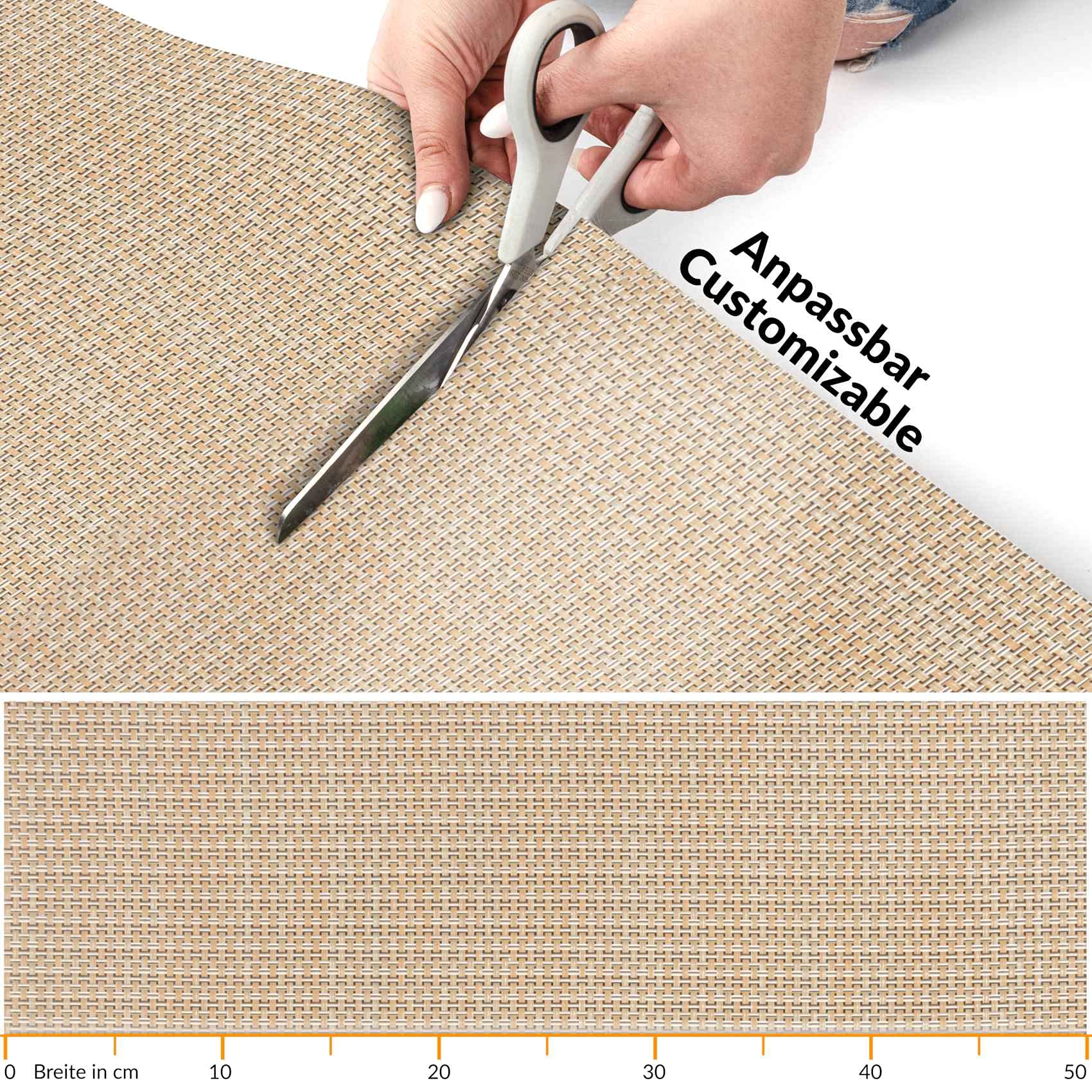 Tapis d'extérieur imperméable pour balcon, terrasse, couloir, tapis de sol - Résistant aux intempéries, beige, lavable 160 x 50 cm
