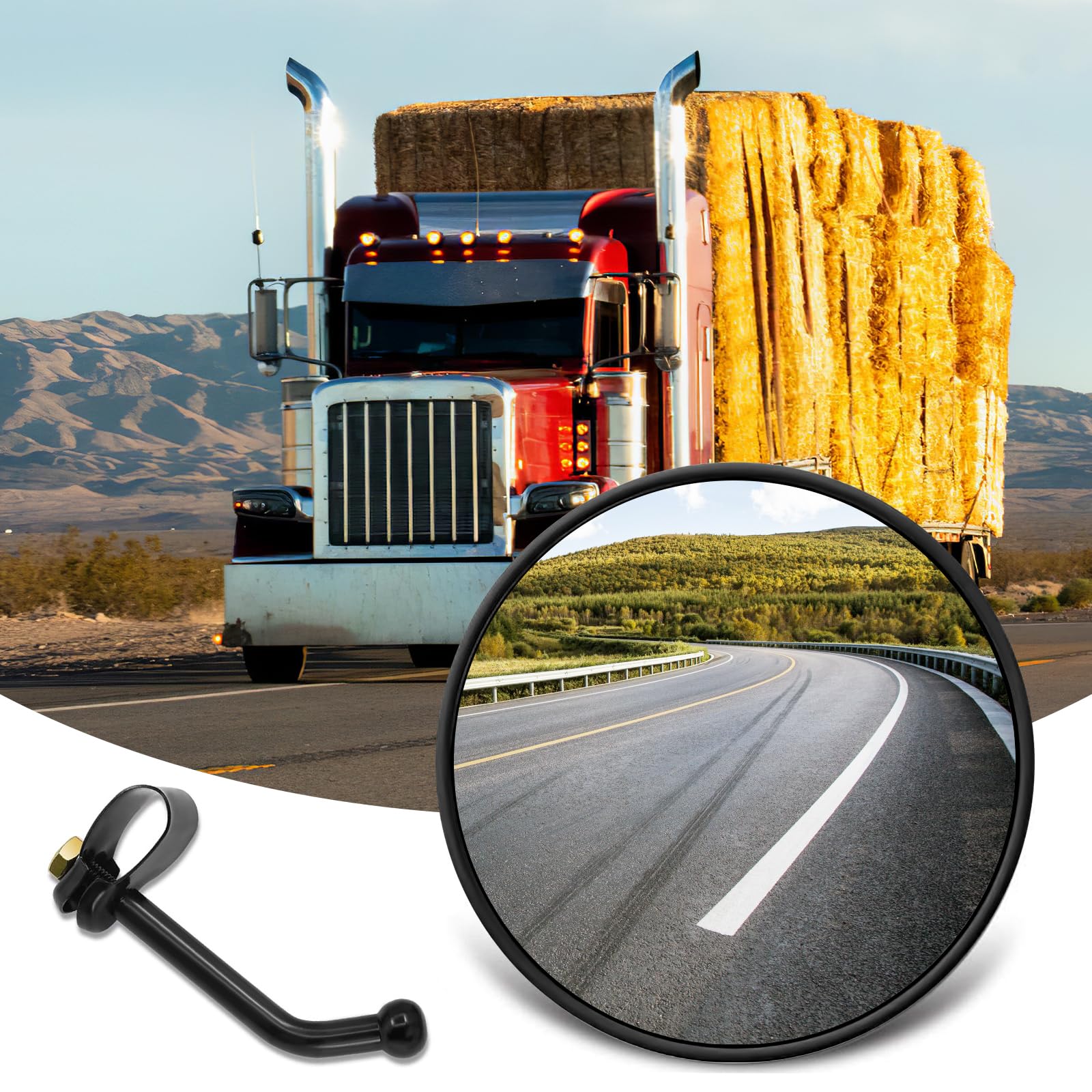 Sponsored Ad – Blind Spot Mirror for Trucks, 5.7" HD Glass Large Round Automotive Exterior Mirrors, Universal 360° Adjustable Convex Rear View Mirror, Quick Release Wide Angle Auxiliary Mirror for Trailer, RV,Bus