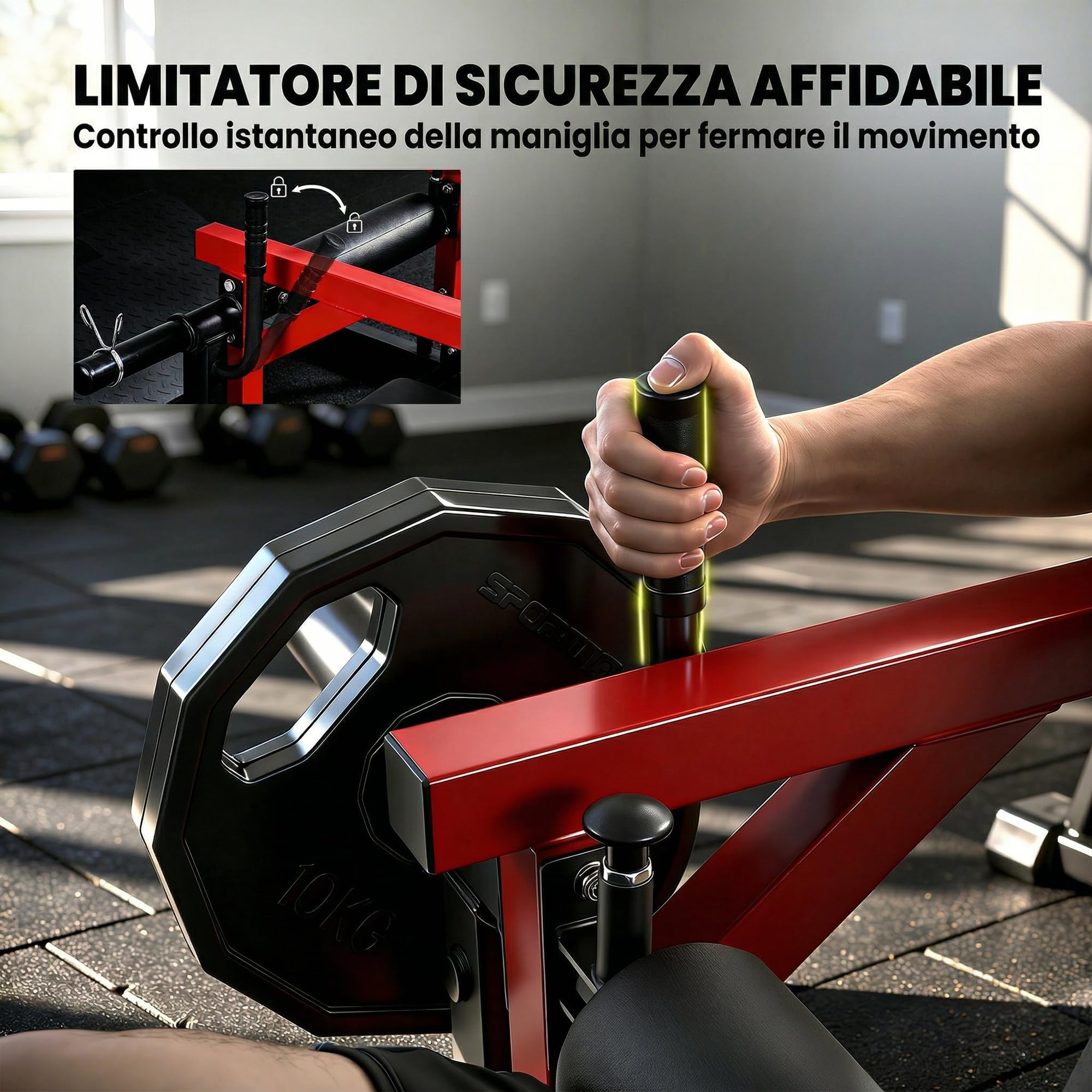 SPORTNOW Macchina Hip Thrust, Macchina per Glutei con Porta Pesi, Pedana Regolabile, Cuscini, Trainer per Glutei Multifunzione con Ruote, Capacità 270 kg, Allenamento Gluteo Addominali Casa Palestra