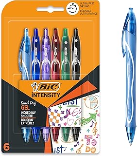 Bic Gel-ocity Quick Dry Gel Ink Pens - Assorted Colours, Pack of 6