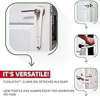 Vista 4 de FlexLatch Pestillo de puerta para gatos - Pestillo de puerta para gatos extragrande, alternativa a la puerta de gato, se instala rápidamente, correa