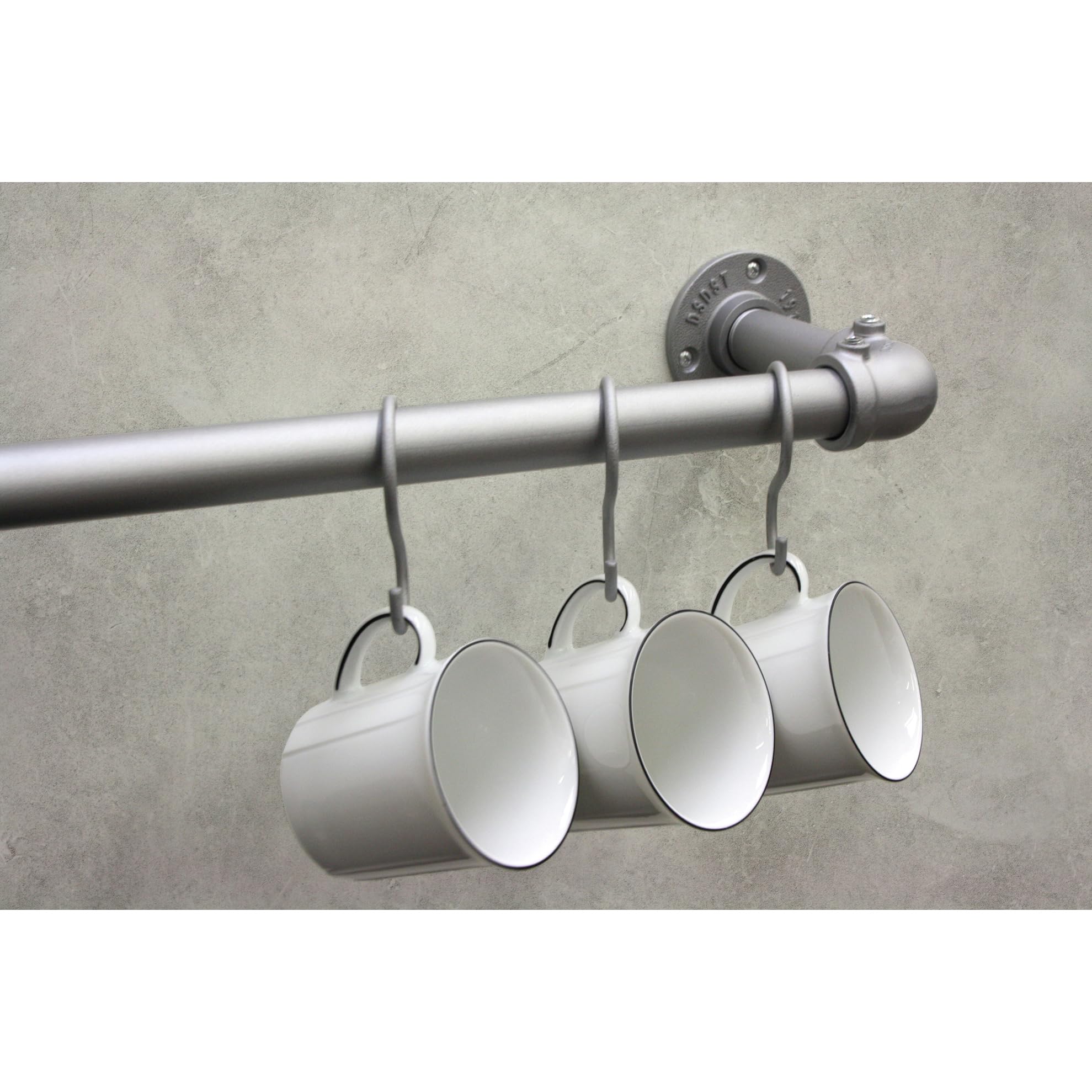 Gardinia Industrial Home Series S-Hooks for Curtain Rods with Diameter 25 mm, for Hanging Curtains and Curtains Metal, Silver - Image 3