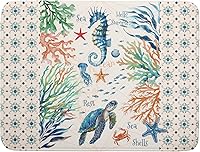 Vista 86 de Tapete de secado de platos con diseño de pájaro rojo de Feliz Navidad, absorbente y de secado rápido, protector para encimera de cocina, 18 x 24