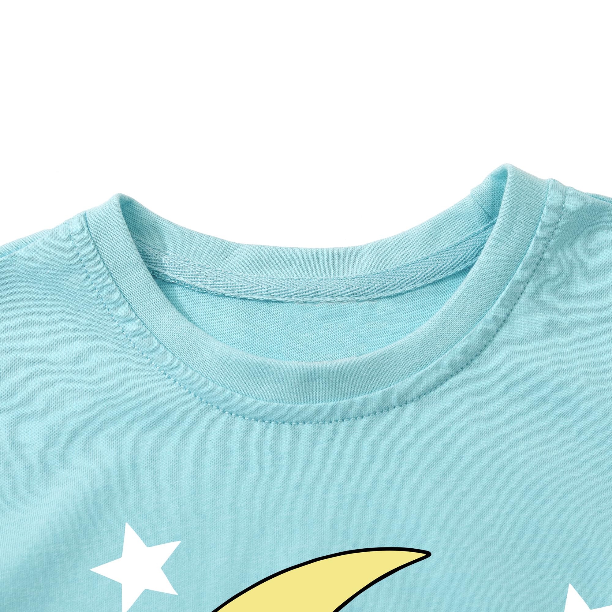 Camisetas de Manga Corta Niñas, Camiseta Algodon para Niña de Verano, Cuello Redondo T-Shirts Moda Informal Tops para Niños 3-8 Años — view 5