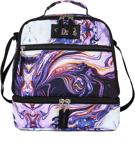 Miniatura 29 de Tilami - Bolsas de almuerzo con correa ajustable y cremallera aisladas, bolsas refrigerantes resistentes al agua, bolsas bento para niños y niñas