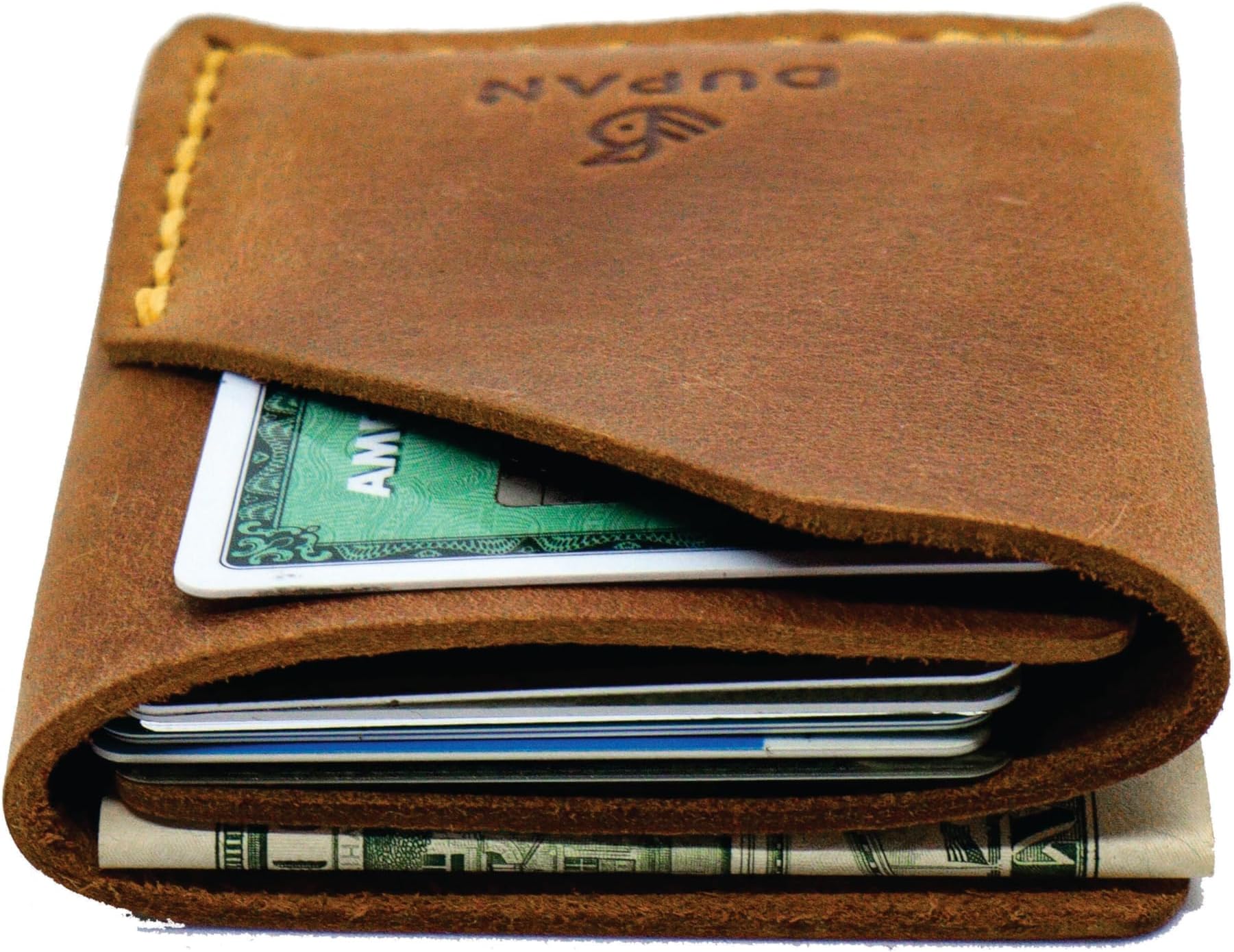 Handmade Real Leather Wallet for Men - Minimalist Design Large Capacity - Slim Case holds Money and Cards for Men & Women (BUCK BROWN)