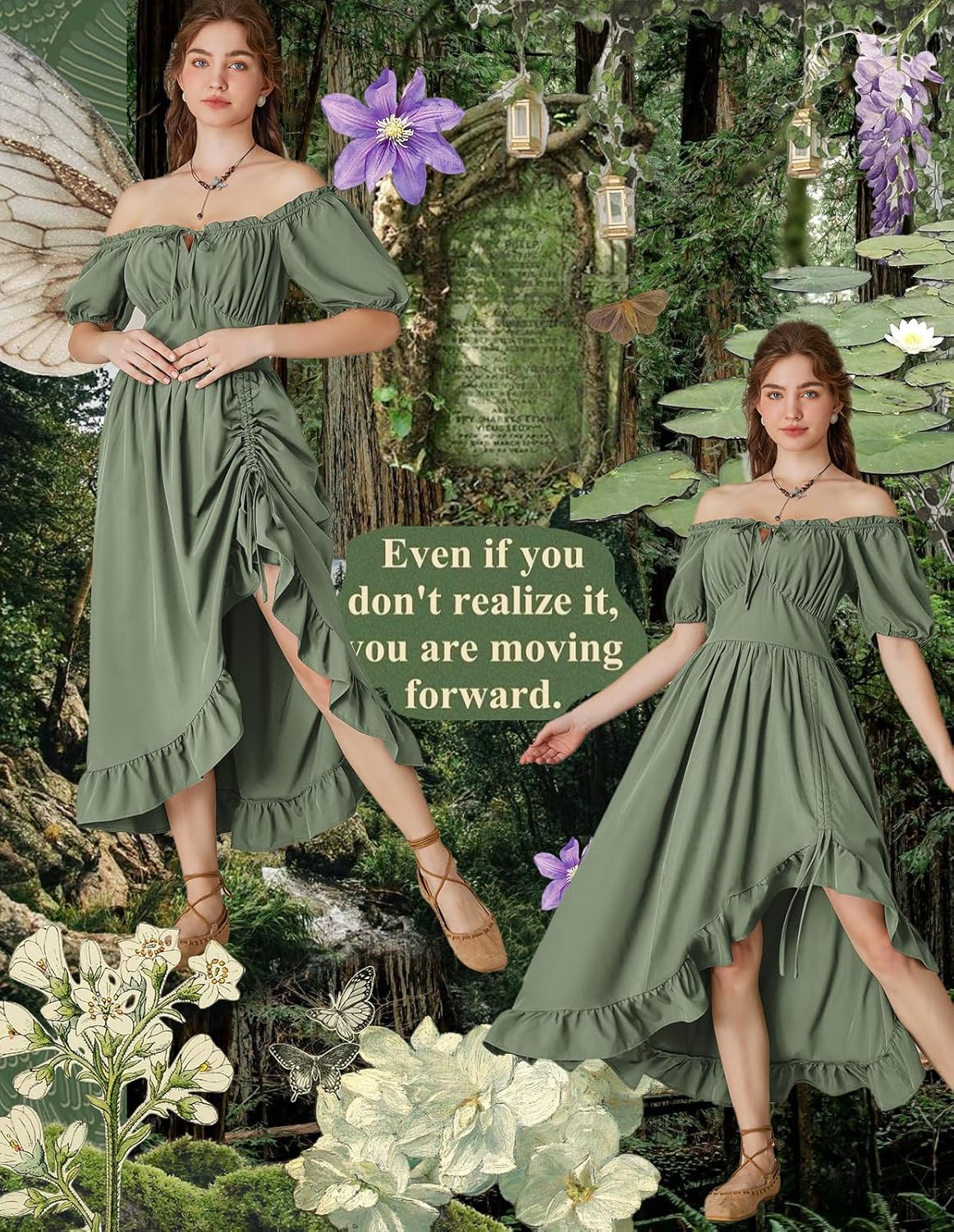 Scarlet Darkness Renaissance Dress Women Cottagecore Corset Dress Ruffle Maxi Dress with Pockets - Image 4