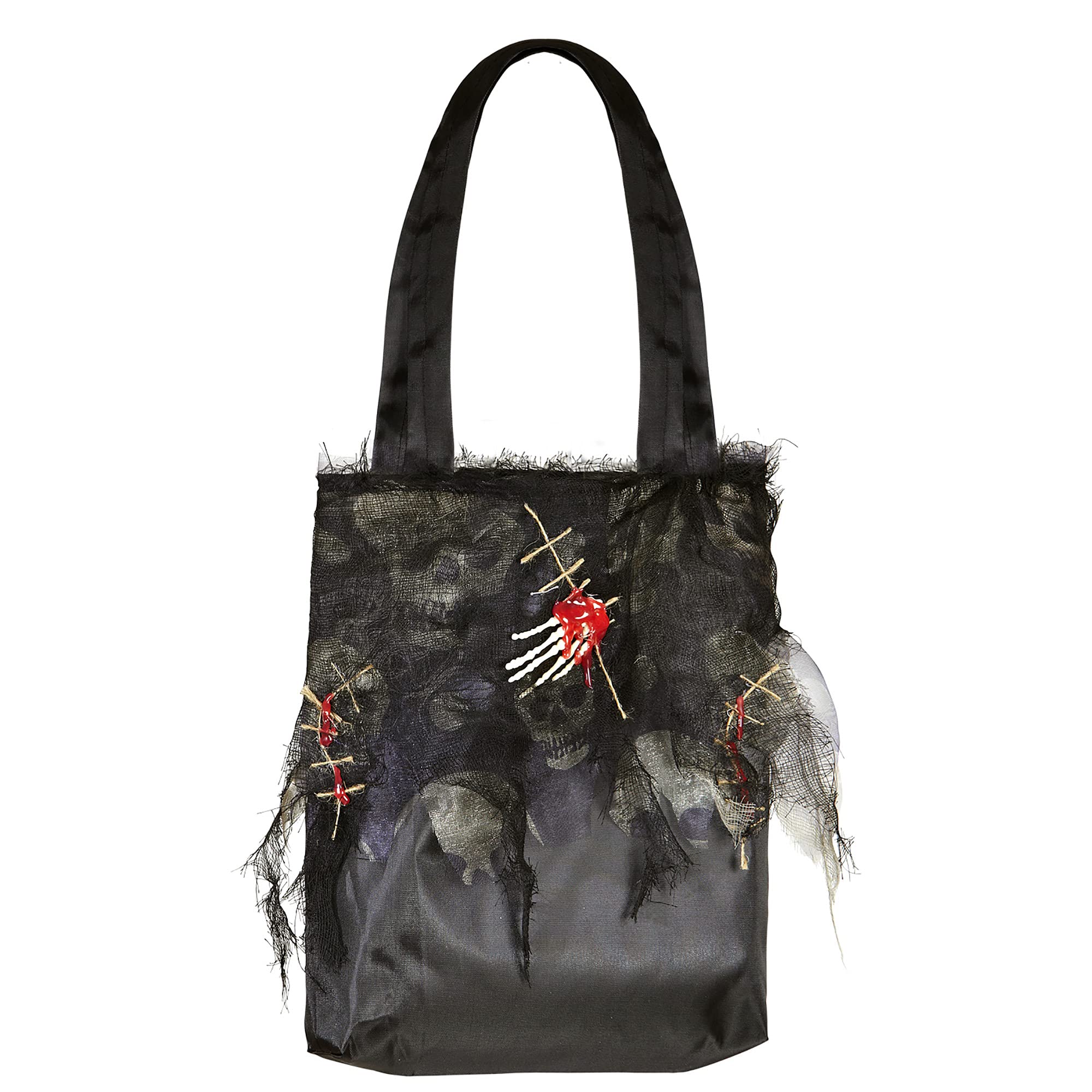 Widmann Zombie Handtasche Mit Zerrissenem Netzstoff - Grusel Accessoire Für Halloween & Karneval