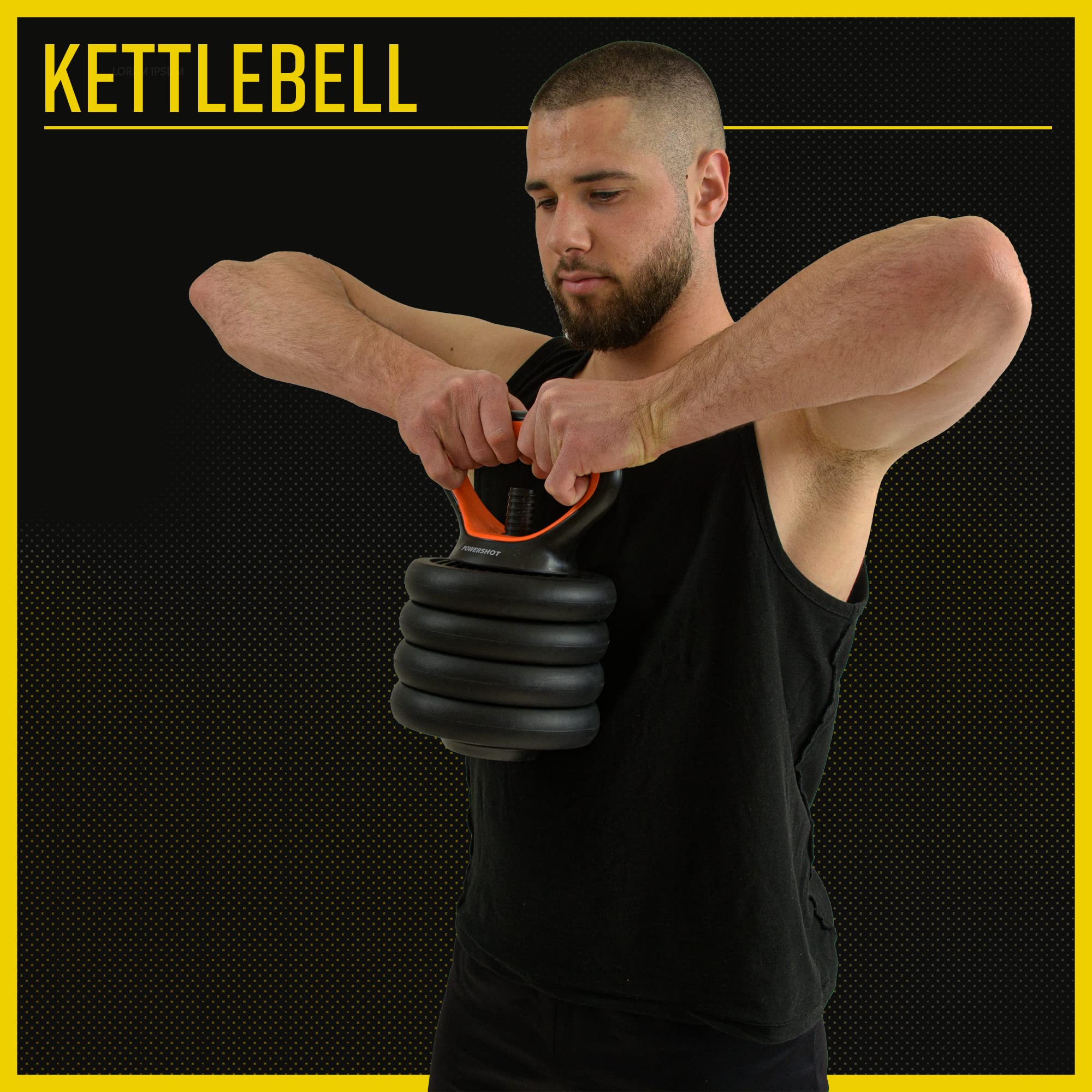 Kit Completo 4 in 1 per potenziamento Muscolare 10 kg - Kettlebell, bilanciere, manubri, Maniglie per Flessioni.