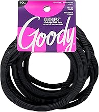 Goody Ouchless XL & Extra Thick Hair Elastics - Black Hair Ties for Women, No Damage, Strong Hold for Thick Hair, Curly or Textured Styles - 10 Count, Gentle & Secure Ponytail Holders