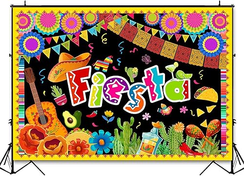 Miniatura 3 de Avezano Telón de fondo de fiesta mexicana fiesta temática cumpleaños fotomatón banner Luau Cinco de Mayo decoraciones de fiesta fiesta mexicana