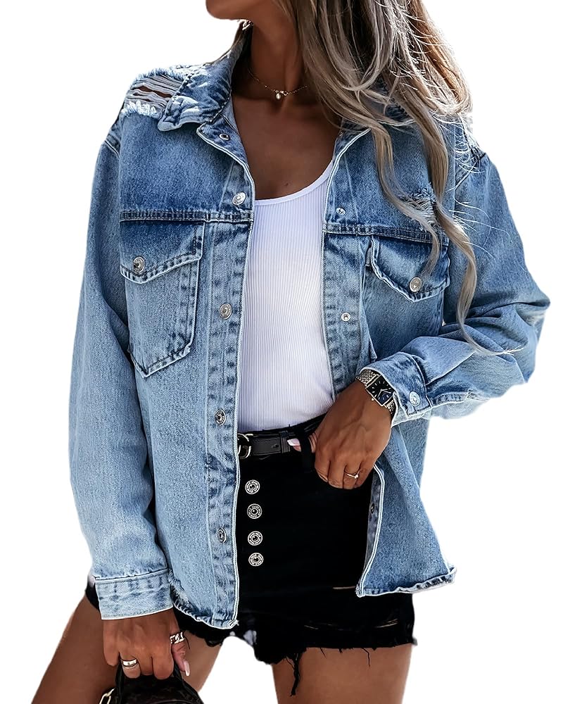 ジャケット・アウター Hand-Ripped Denim Jacket [extrm-fit] Distressed Splicing Denim Jacket | Mens Casual Street