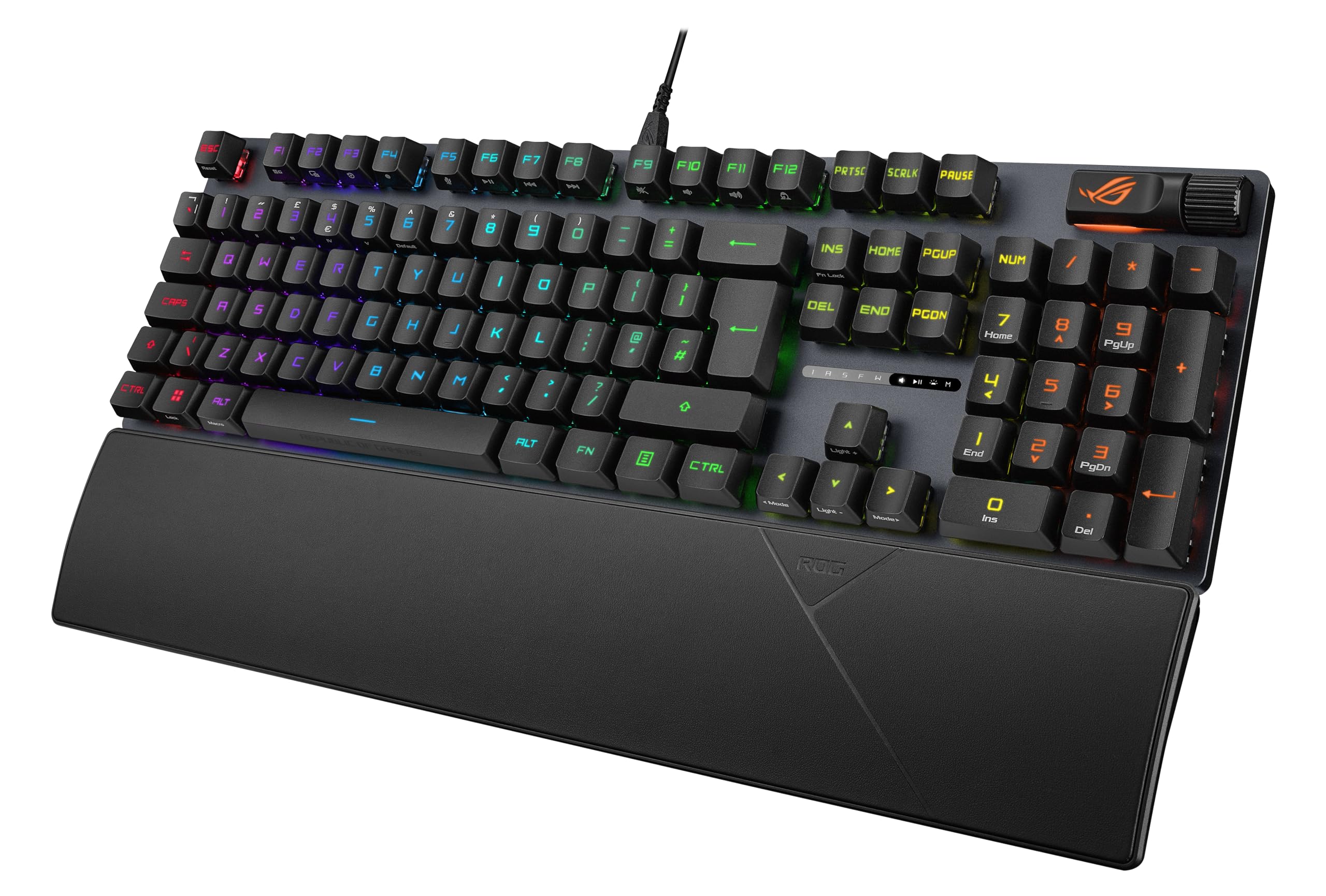 ASUS ROG Strix Scope II RX Gaming Keyboard, IP57, Dampening Foam, Pre-lubed ROG RX Red Optical Switches, PBT Keycaps, multi-function controls, Xbox Game Bar function hotkeys, RGB-Black, US layout