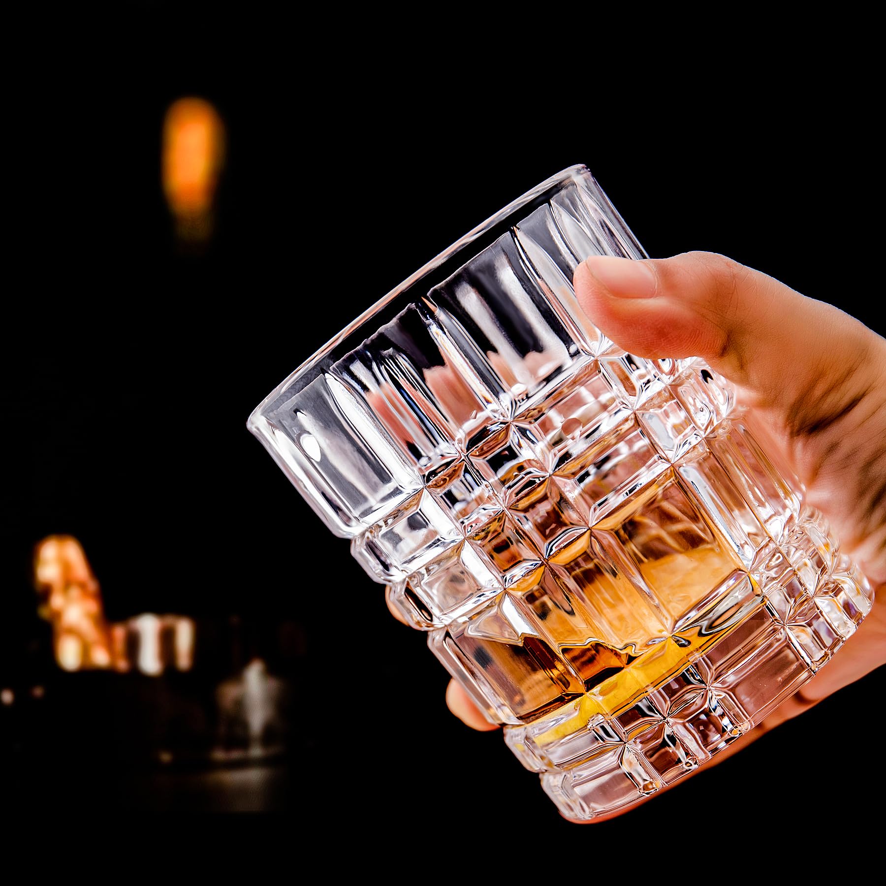 binsakao Whiskey Glasses Set of 6-350 ml Old Fashioned Rock Glasses, Old Fashioned Cocktail Glasses - Image 4
