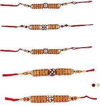 AROOM fancy Rakhi Set of 5 Pcs Gift your brother this wonderful and fabulous looking dhaaga rakhi Pack Of 1
