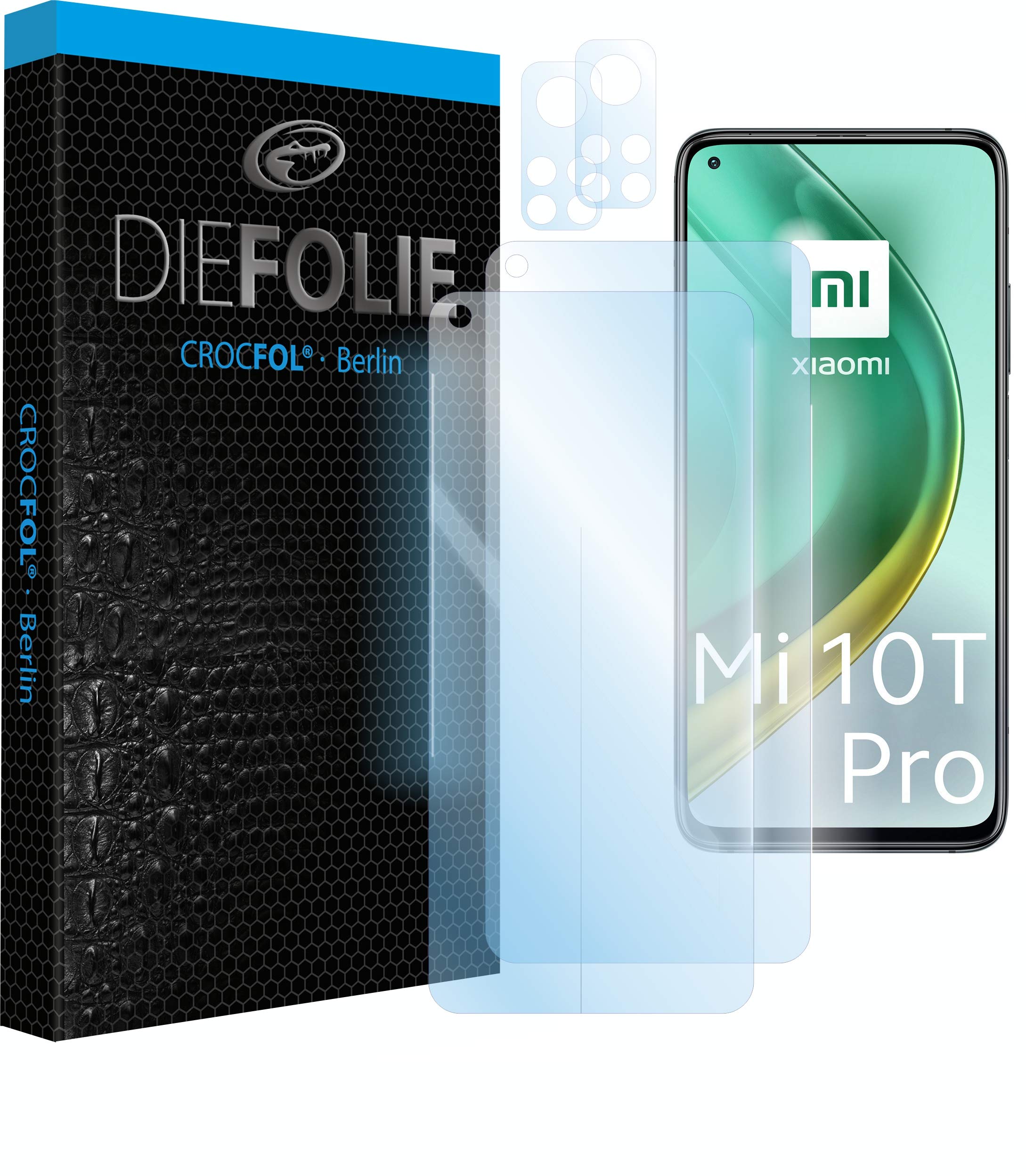 Crocfol Pellicola Protettiva Autorigenerante Per Xiaomi Mi 10T / Mi 10T Pro (2 Pezzi) - Vincitore Test Connect - 5D Casefit - Made In Germany